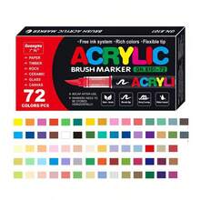 Bộ 12 bút vẽ graffiti 360 màu, bút dạ acrylic ngòi mềm, bộ màu hỗn hợp, màu chồng lớp chống thấm nước, thích hợp cho vẽ graffiti, hội họa, nghệ thuật DIY, thích hợp cho vẽ trên đá, thư pháp, làm sổ lưu niệm, viết tay, làm thiệp, giấy bìa đen, đá, trang trí Giáng sinh, gỗ, nhựa, vải bố. Được đựng trong hộp/túi quà sang trọng, món quà tuyệt vời cho học sinh nam/nữ, dịp tựu trường và Ngày Nhà giáo. - Bút dạ Acrylic đầu mềm dạng lỏng thẳng - Xem 18