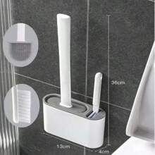 1pc Wall Mounted Toilet Brush, Silicone Soft Toilet Brush Head, Long Handle Toilet Brush, Multifunctional Household Brush - Multiple Specifications - View 8