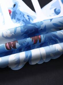 印花男士夹克，休闲翻领定位印花时尚拉链长袖黑色外套，春秋季轻便 - 黑色 - 查看 6