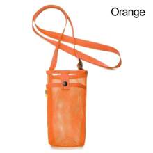 Portable Sport Water Bottle Cover With Strap Cup Sleeve Mesh Cup Pouch Mobile Phone Bag Visible Bag Outdoor Camping Accessories