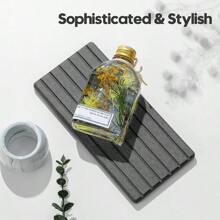 2PCS Diatomite Quick Stone Drying Tray Mat For Bathroom  Kitchen Counter, Instant Dry Water Absorbent Drink Bar Coaster, Vanity Sink Caddy Organizer, Dish Soap Sponge Holder, Dark Gray, 8"X3.8"