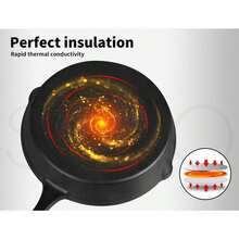 Non Stick Frying Pan Set, 3PCS Cast Iron Pan, Steak Skillet BBQ Induction Cookware Frypan, Kitchen Dinner Set Utensil Pans 17cm/21cm/27cm Dia.