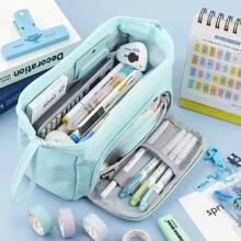 Large Capacity Boat-Shaped Pencil Case, Cosmetic Storage Bag, Portable Stationery Box, School Supplies