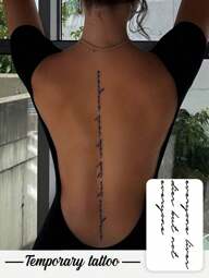 7-14 Tage haltbare krautige temporäre Tattoo Aufkleber, 1 Realistische englische Sätze und inspirierende Zitate, künstlerische temporäre Tattoo Aufkleber, geeignet für modebewusste Menschen