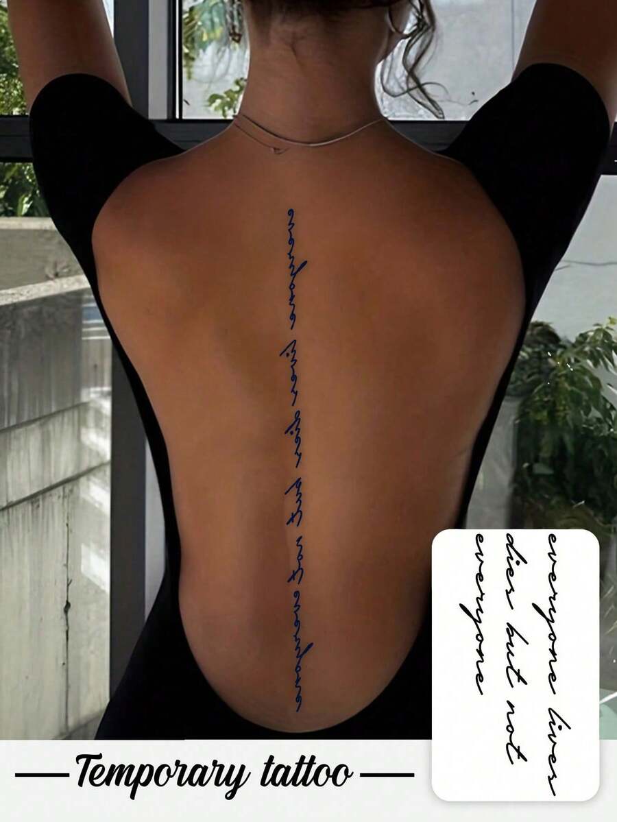 وشم مؤقت عشبي يدوم من 7 إلى 14 يوم مع عبارات إنجليزية واقعية وأقوال تحفيزية، تصميم فني مناسب لهواة الموضة