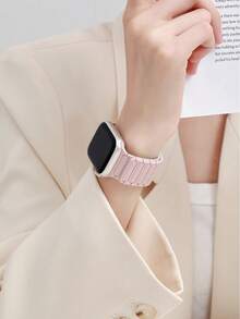 高级简约磁吸表带，兼容38/40/41/42/44/45/46/49mm表盘尺寸，兼容Ultra/SE10/9/8/7/6/5/4/3/2/1型号 - 粉綠 - 查看 5