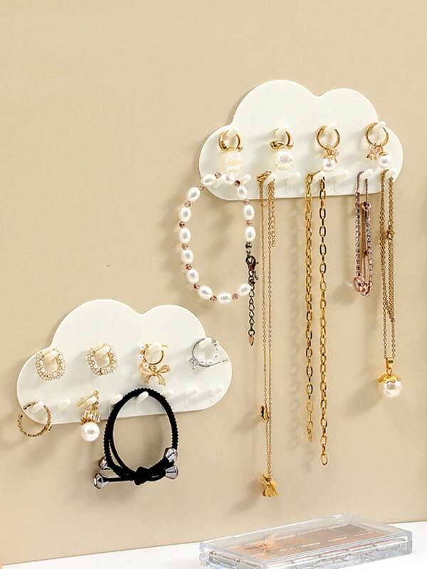 1 Peça Organizador de Joias no Formato de Nuvem, Suporte de Exibição de Joias Montado na Parede, Cabide de Joias