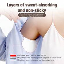 Unisex Large Underarm Sweat Pads, 100pcs/Pack, Comfortable Odorless Invisible Super Sticky Disposable Sweat Proof Armpit Protector - A - View 2