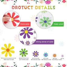 12 Sheets Daisy Stickers 130 PCs Flower Car Decals Self Adhesive Vinyl Retro Flower Car Sticker Bumper Mirror Window Clings Laptop Wall Decoration (Multicolor, Daisy) - 彩色 - 查看 2