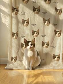46 Color Options! Customized Pet Photo & Name Soft Blanket, Cozy & Skin-Friendly, Cat/Dog Memorial / Sofa Cover / Nap Blanket,Pet Supplies,2025 Halloween Accessories,Personalized With Pet's Name - Multicolor - View 9