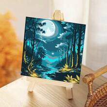 1 Set Number Painting Kit For Adult Beginner,Waves,Sunset Landscape Series Design With Wooden Frame,Acrylic Paint,Brush,Hooks For Home Wall Hanging Decoration