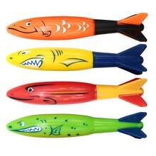4pcs/5pcs Water Play Diving Toys Swimming Pool Treasure Hunt Diving Fish, Shark, Rocket, Water Ring, Jewel, Seaweed, Lightning Ring, Diamond Toy Set. Handpainted Colors May Have Slight Variations, Uneven Dyeing Is Normal. - Multicolor - View 14