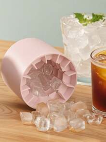 1 قالب ثلج أسطواني ثلاثي الأبعاد من السيليكون الوردي المحمول، صانع مكعبات الثلج السهل الإخراج، مع أنماط متعددة (عشوائية) - متعدد الألوان - مشاهدة 5