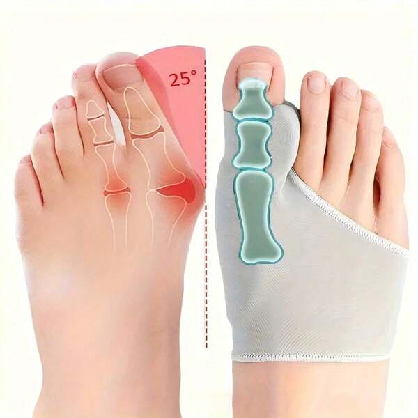 2 paia di separatori per dita dei piedi con cuscinetto in gel, distanziatori per dita elastici, comodi e traspiranti per uomini e donne, adatti per l'uso diurno e notturno