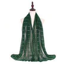 女士亮片蕾丝网眼闪光奢华头巾围巾日常围巾披肩金色和银色闪光件将随机发送。 - 彩色 - 查看 18