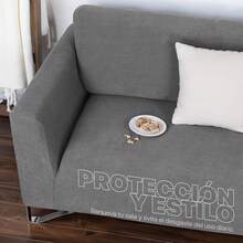 Juego de Protector Cubre Sala Elástico Strech Fit,Funda de sofá elástica universal, para un solo asiento, dos asientos, tres asientos, antideslizante, lavable, a prueba de polvo, suave al tacto, fácil de instalar, duradera, adecuada para sala de estar, dormitorio, oficina y exterior. - Gris - Ver 7