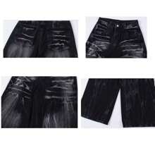 Jupkem Y2K Baggy Cargo Jeans Women&Men Goth High Waisted Wide-Leg Vintage Fashion Emo Pants Grunge Hip-Hop Street Style Harajuku Clothing