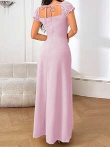 Vestito corto con spacco e maniche corte da donna per l'autunno WOWDARK