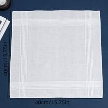 3/6pcs Premium White Handkerchiefs, Soft Polyester Fabric Handkerchiefs, Absorbent & Breathable Handkerchiefs, Suitable As Birthday Or Holiday Gifts