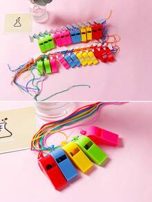 Loud Whistle With Lanyard, Crisp Sound Whistle Bulk For Sports, Survival Whistle - Loud Explosion, For Camping, Hiking, Boating, Hunting, Rescue Signal, Suitable For Referees, Coaches (Random Color) - Red - View 6