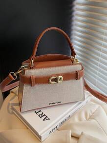 New Autumn/Winter High-End Niche Design Contrast Color Mini Metal Buckle Handbag, Shoulder Bag, Crossbody Bag