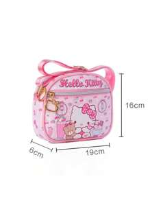 1件可爱卡通Hello Kitty、Kuromi、Cinmon Roll、Melody钥匙扣及文件袋，单肩斜挎包，儿童款
