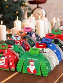 36 Peças Caixas de Presente com Design de Suéter de Natal, Caixas de Presente de Papel com Tema de Feliz Natal com Padrões de Papai Noel, Boneco de Neve, Rena e Homem de Gengibre, Adequado para Presentes de Festa de Natal, Caixas de Presente com Padrão Misto de Papai Noel e Boneco de Neve, Decorações de Festa de Natal, Presentes de Natal, Decorações de Natal, Presentes, Enfeites de Natal, Enfeites de Meia