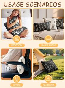 1件/4件套枕套，秋季主题枕套，靠垫套，床上用品，枕套，单面印花枕套，现代沙发抱枕套，适合秋季装饰，灰色枕套，面料柔软舒适，透气抗起球，枕套可拆卸 - 肌理灰色 - 查看 7