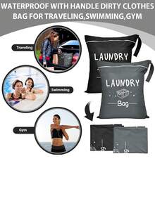 Large Waterproof Travel Laundry Bag - Durable Polyester, Wet/Dry Separation, Ideal For Gym, Yoga, Swimming And More - Optional - View 7