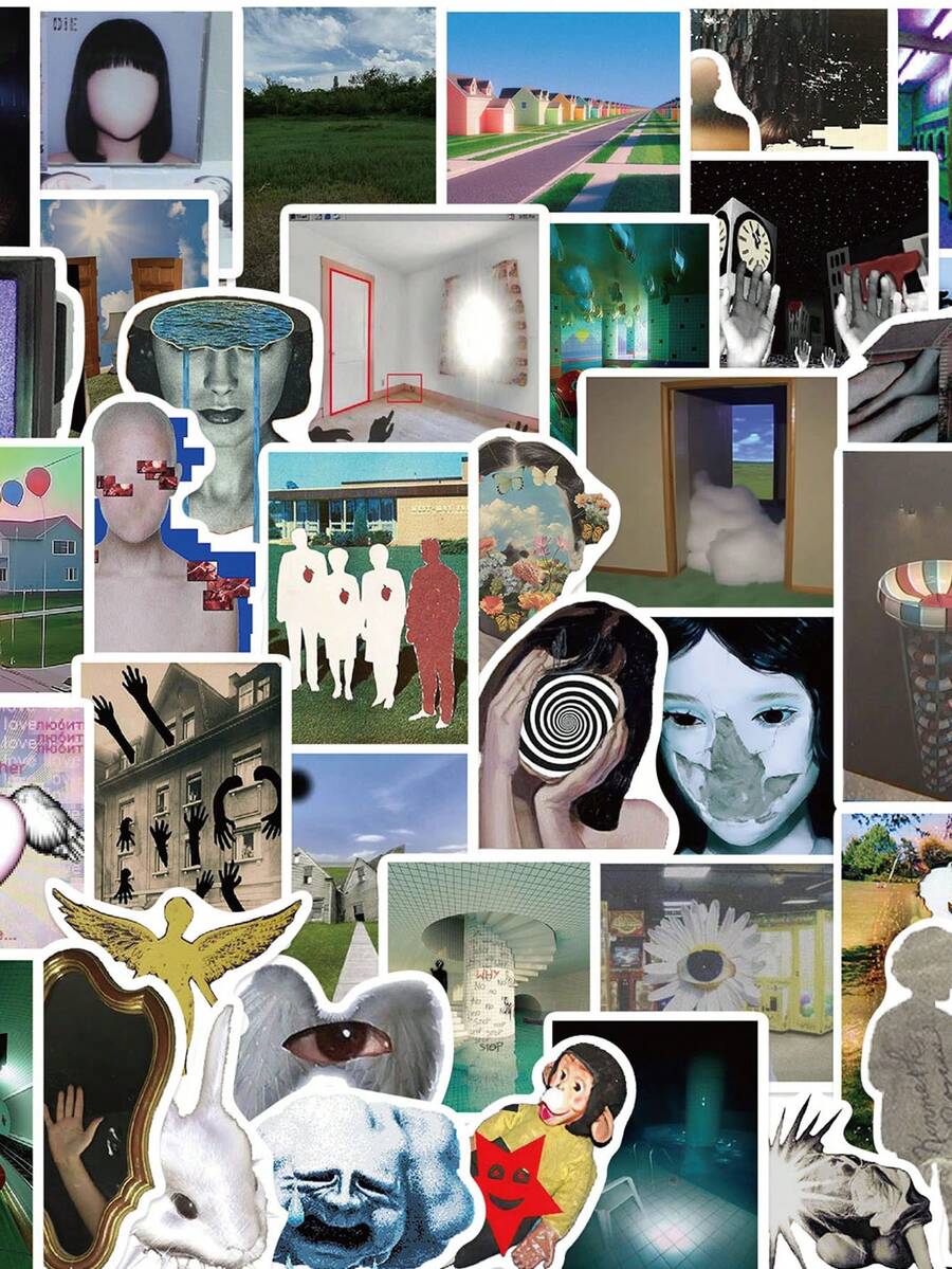 50 件 Dream Core 美学贴纸，自粘防水贴花套装，适用于手机、手提箱、背包、小提琴、储物盒、游戏机、移动电源、笔记本幻想贴纸 - 彩色 - 查看 1