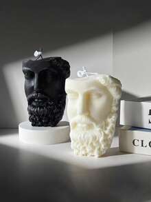 Bougie parfumée artistique abstraite, moitié visage, moitié statue - Bougie parfumée d'art géométrique pour la décoration de fête, bougie de cire de soja artisanale unique, bougie décorative créative pour la chambre, la table à manger, la maison, convient pour les rassemblements, les anniversaires, les mariages et les dîners