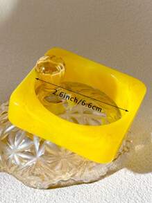 1pc Women's Fashion Resin Bracelet, Bright Color Personalized Cuff Bracelet (Size Tolerance 3mm/0.11 Is Normal) - Yellow - View 14