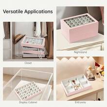 Cosmetic Storage Box & Rack - Set di 3 rosa - Visualizzare 4