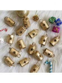 4/1pc Christmas Bell Ornament, Vintage Bronze Design Bell Ornament For Christmas Tree, Door, And Fireplace Decor, Christmas Wreath Accessory, Christmas And New Year Decoration