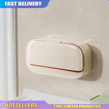 豪华壁挂式带盖皂架,高端排水皂架,防水皂盒收纳,适用于浴室、淋浴间、旅行、学校宿舍,简易皂架,洗漱用品,浴室挂件,浴室收纳架,开学季用品,居家生活用品 - 彩色 - 查看 21