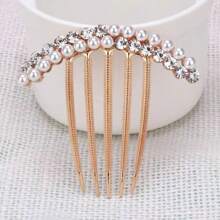 1 buc pieptene de păr elegant, minimalist, elegant, de înaltă calitate, pentru femei, accesoriu de păr cu pieptene lateral, agrafă de păr din aliaj cu 5 dinți, piepteni, pieptene de păr, accesorii Rave