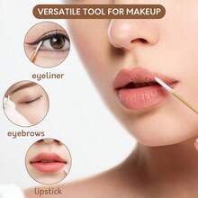 Dublu cap mâner din lemn mic ascuțit curățare tampon tampon de curățare de unică folosință uz casnic machiaj remover gene Extender machiaj remover ojă instrument de curățare