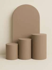 Set Of 4 Double-Sided Roman Panel Pieces And Cylinders - Mocha Brown - View 1