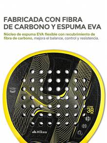 Hikeo Premium Padel Racket With Cover, Balls And Grip, Racket For All Levels - Yellow - View 4