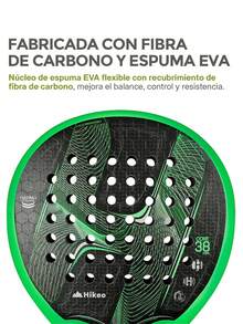 Hikeo Premium Padel Racket With Cover, Balls And Grip, Racket For All Levels - Green - View 4