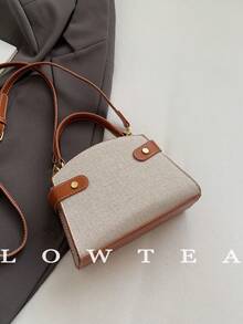 low tea Túi xách nữ mùa hè mới, họa tiết vải thiều, túi đeo chéo thời trang có dây đeo điều chỉnh được, túi đeo vai đơn màu trơn cao cấp với phụ kiện kim loại, thích hợp cho công sở. - Nhiều màu - Xem 10