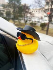 1pc Duck Design Car Ornament, Rubber Duck - Multicolor - View 3