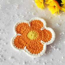 2pcs Vintage Floral Crochet Cup Coasters, Retro Round Coasters, Heat Resistant Placemats, Tablecloth, Dining Table Decor - Ideal For Home, Residence, Kitchen, Coffee Table, Wooden Table, Dining Room, Bar Decoration - Multicolor - View 5