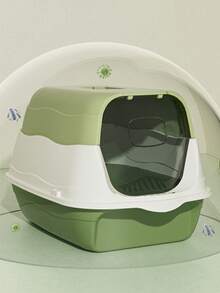 1pc Fully Enclosed Cat Litter Box, Odor-Proof & Splash-Proof, Includes Litter Scoop, Litter Mat, Cat Cleaning Supplies, Indoor Cat Litter Box