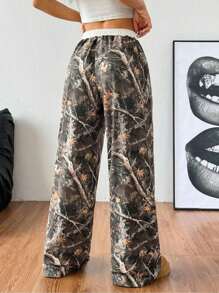 Plus 女式印花抽绳休闲运动裤