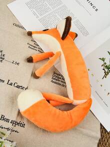 Muñeco de peluche de zorro pequeño, almohada de tiro con diseño de zorro, juguete de peluche de zorro naranja de dibujos animados para dormir, para príncipe, Navidad/Cumpleaños/Fiesta - Naranja - Ver 5