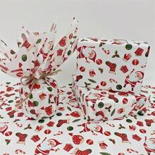 15/40 Sheets, Santa Claus And Christmas Gift Pattern Thin Paper, Santa Claus, Christmas Gift, Christmas Stocking, Colorful Lights, Christmas Leaves - 19.69inch*13.78inch, Handmade Packaging Paper, Easy-To-Fade Items Protection, Gift Box Filling, Party Decorations - Christmas Style Design, Holiday Packaging, Packaging, Christmas Decoration, Holiday Decoration
