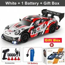1 قطعة طقم سيارة ريموت كنترول مسابقة انزلاق 1:24 (تتضمن إطارات احتياطية، حاجز الطريق، بطارية، مفك براغي، شاحن، دليل) - سيارة نموذج واقعية AE86/GTR/Mustang/BMW/Tesla، سيارة تحكم عن بعد عالية السرعة، هدية عيد ميلاد للأطفال