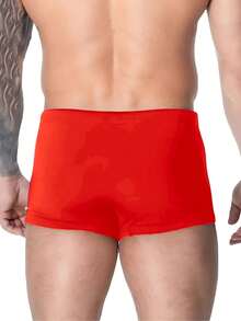 Lined Boxer Shorts With Elastic And Drawstring, Lined With UV50+ Protection - Red - View 3