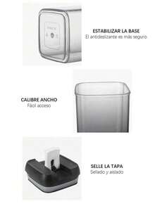 Set de 7 recipientes Bluelander herméticos sin BPA completamente apilables, almacenamiento alimentos cocina, organizador saludable y eficiente multiusos - Transparente - Ver 4